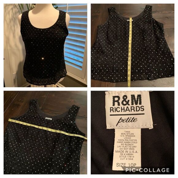Vintage 2 pc blk sequin ensemble/cardigan by R&M Richards - Picture 7 of 9